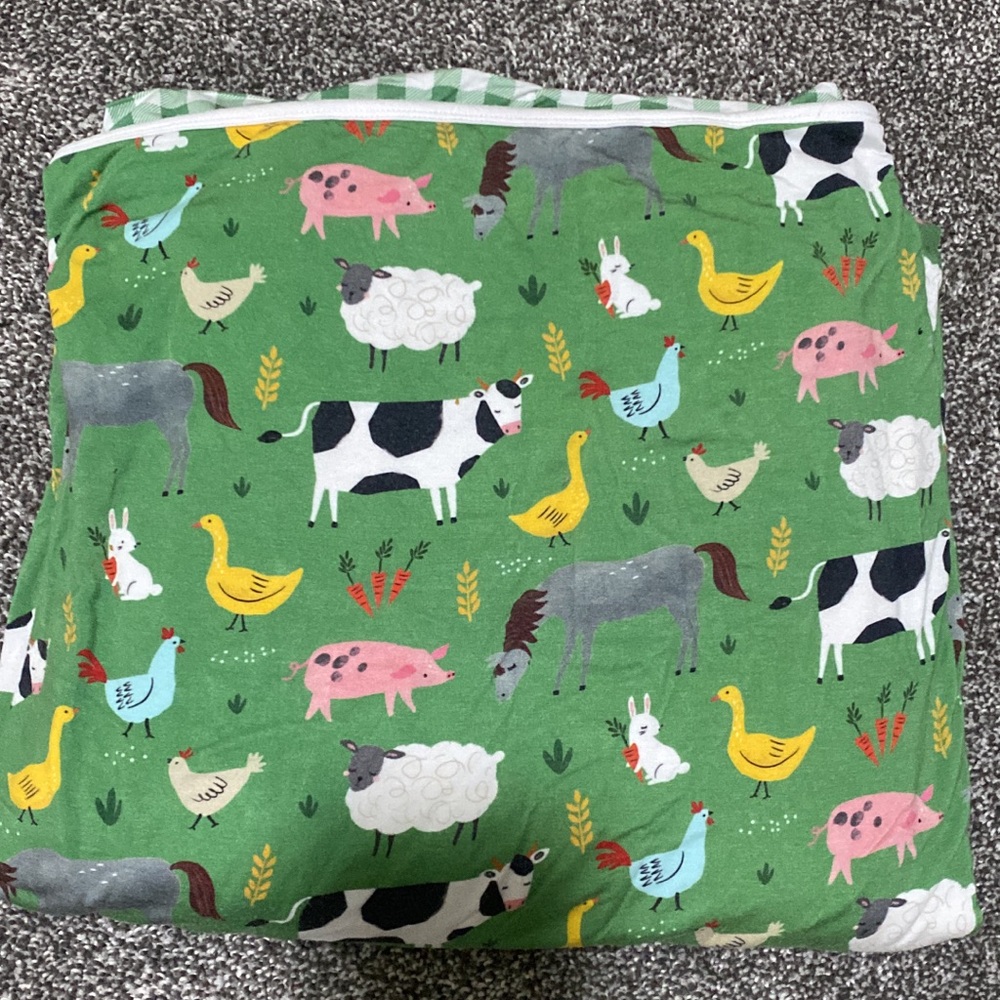 Little Sleepies Farm Friends Kids Blanket - Green